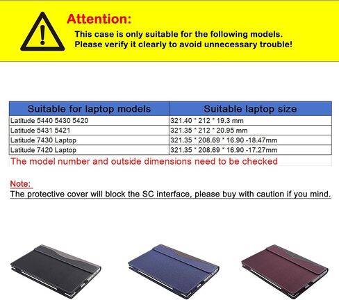 حالة تغطية الكمبيوتر المحمول لـ Dell Latitude 5440 5430 5420 5431 5421 7430 7420 [ليس للموديلات الأخرى] ، 2 في 1 بوغ غلاف دفتر من الجلد (Latitude 7430 7420 ، بورغوندي) in Kuwait