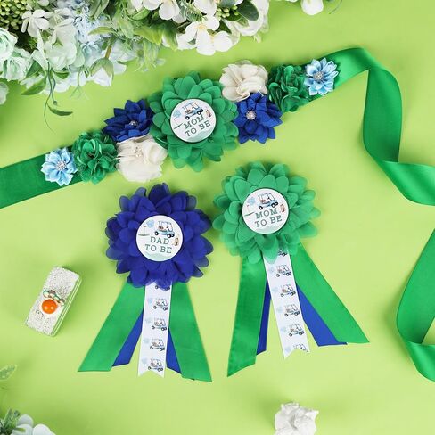 Cloud Baby Shower Maternity Sash Kit - Cloud Theme Baby Shower Belly Belt and Mom to Be & Dad to Be Corsage Pins, New Parents Pregnancy Photo Props Party Supplies in Kuwait