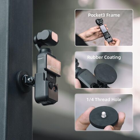 حامل كاميرا مغناطيسي من SUREWO لجيب DJI Osmo Pocket 3، قاعدة تثبيت لقاعدة سطح المكتب للكاميرا ومحول تثبيت متوافق مع ملحقات DJI Osmo Pocket 3 in Kuwait