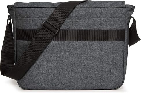 EASTPAK Delegate + – 20L Weatherproof Shoulder Bag with 17" Laptop Sleeve, Trolley Strap, Reflective Details, Adjustable Padded Strap, Tarp Black in Saudi Arabia