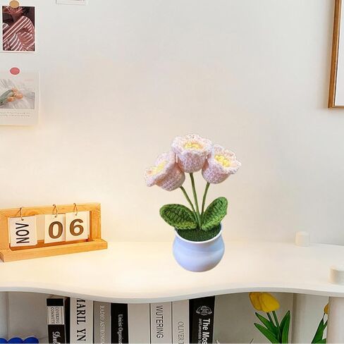 زهور الكروشيه ، الزهور المحبوكة ، أوركيد جرس منسوج يدويًا ، نبات صغير محاكاة ، منتج زهرة منسوج يدويًا يدويًا ، مناسب للديكور المنزلي ، حلي سطح المكتب للسيارة in Kuwait