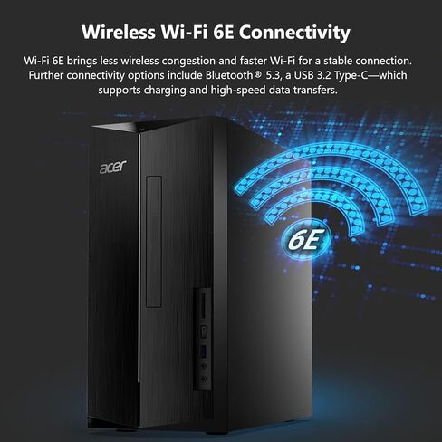 سطح المكتب آيسر أسباير TC-1775-UR12 | معالج انتل كور i5-14400 10 كور | 16 جيجابايت 4800 ميجا هرتز DDR5 | 512 جيجابايت M.2 2280 PCIe Gen 4 SSD | قارئ بطاقة SD | إنتل واي فاي 6E AX211 | ويندوز 11 هوم in Saudi Arabia