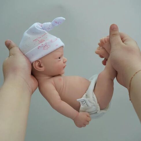 12" Reborn Baby Dolls Girl, Full Silicone Baby Dolls, Realistic Soft Silicone Newborn Baby Doll, Real Full Body Silicone Reborn Baby Dolls, Not Vinyl Dolls in Kuwait