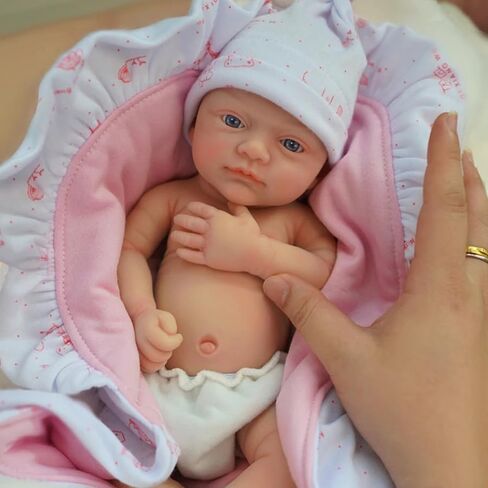 12" Reborn Baby Dolls Girl, Full Silicone Baby Dolls, Realistic Soft Silicone Newborn Baby Doll, Real Full Body Silicone Reborn Baby Dolls, Not Vinyl Dolls in Kuwait