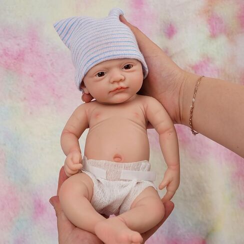 12" Reborn Baby Dolls Girl, Full Silicone Baby Dolls, Realistic Soft Silicone Newborn Baby Doll, Real Full Body Silicone Reborn Baby Dolls, Not Vinyl Dolls in Kuwait