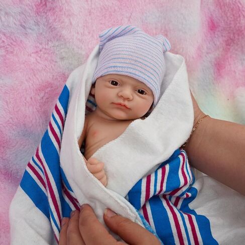 12" Reborn Baby Dolls Girl, Full Silicone Baby Dolls, Realistic Soft Silicone Newborn Baby Doll, Real Full Body Silicone Reborn Baby Dolls, Not Vinyl Dolls in Kuwait