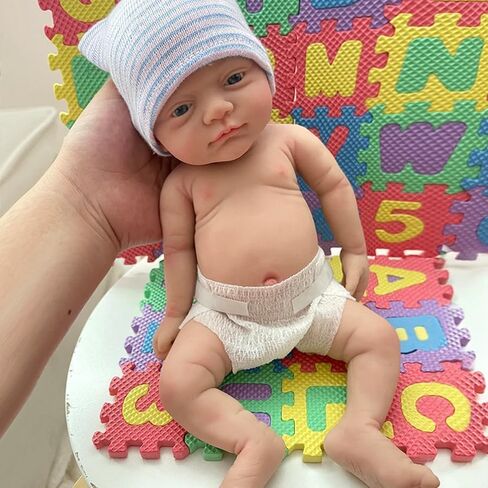 12" Reborn Baby Dolls Girl, Full Silicone Baby Dolls, Realistic Soft Silicone Newborn Baby Doll, Real Full Body Silicone Reborn Baby Dolls, Not Vinyl Dolls in Kuwait