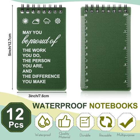 Gueevin 24 Pcs Waterproof Notebook with Multitool Pen Set Include 12 Pcs 3 x 5 Top Spiral Pocket Notepad and 12 Pcs Gift Tool Pen for Outdoor Activities Employee Appreciation Gifts(Black) in Saudi Arabia