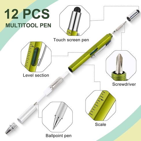 Gueevin 24 Pcs Waterproof Notebook with Multitool Pen Set Include 12 Pcs 3 x 5 Top Spiral Pocket Notepad and 12 Pcs Gift Tool Pen for Outdoor Activities Employee Appreciation Gifts(Black) in Saudi Arabia
