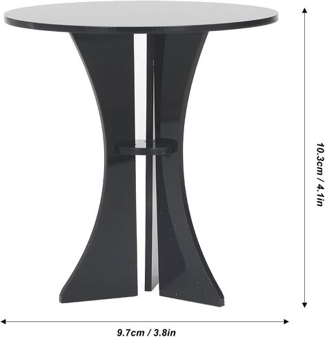 المائدة المستديرة Dollhouse ، Dollhic Dollhouse Miniature Table Table Table for 1: 6 Scale Dollhouse Decoration (Black) in Kuwait
