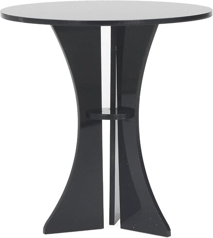 المائدة المستديرة Dollhouse ، Dollhic Dollhouse Miniature Table Table Table for 1: 6 Scale Dollhouse Decoration (Black) in Kuwait