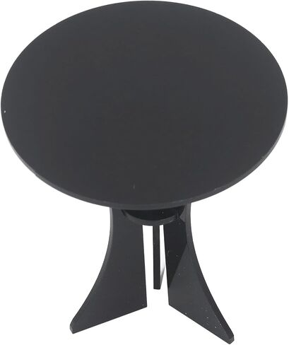 المائدة المستديرة Dollhouse ، Dollhic Dollhouse Miniature Table Table Table for 1: 6 Scale Dollhouse Decoration (Black) in Kuwait