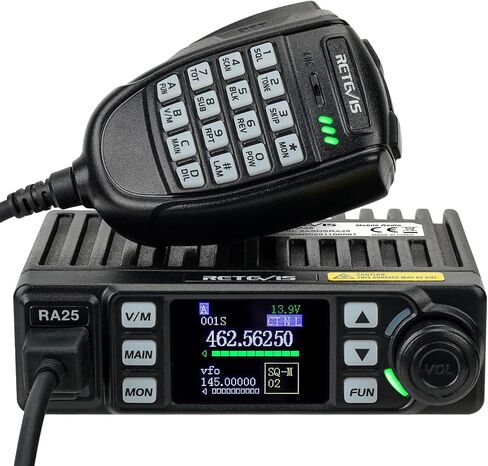 Retevis RA25 Dual Band Mobile Radio, Long Range Mini Mobile Car Transceiver, 500 Channels DTMF LCD Display, 2m 70cm Mobile Two Way Radio Mobile Car Radio for Vehicle Truck Traveling(1 Pack) in Saudi Arabia