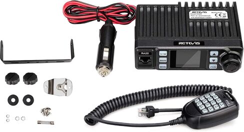 Retevis RA25 Dual Band Mobile Radio, Long Range Mini Mobile Car Transceiver, 500 Channels DTMF LCD Display, 2m 70cm Mobile Two Way Radio Mobile Car Radio for Vehicle Truck Traveling(1 Pack) in Saudi Arabia