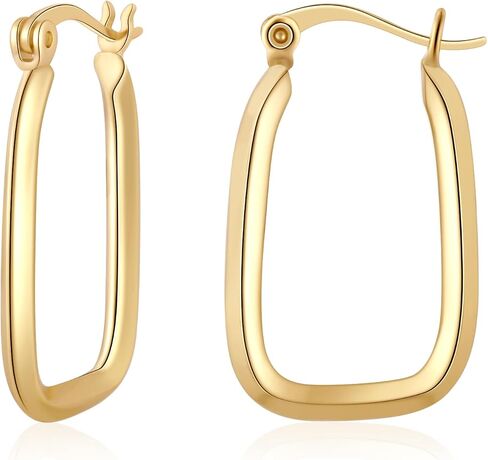 14k Gold Plated Hoop Earrings for Womens Hypoallergenic Big Gold Hoop Earrings in Kuwait