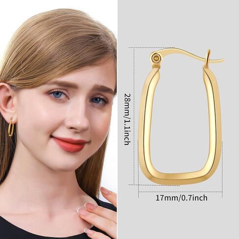 14k Gold Plated Hoop Earrings for Womens Hypoallergenic Big Gold Hoop Earrings in Kuwait