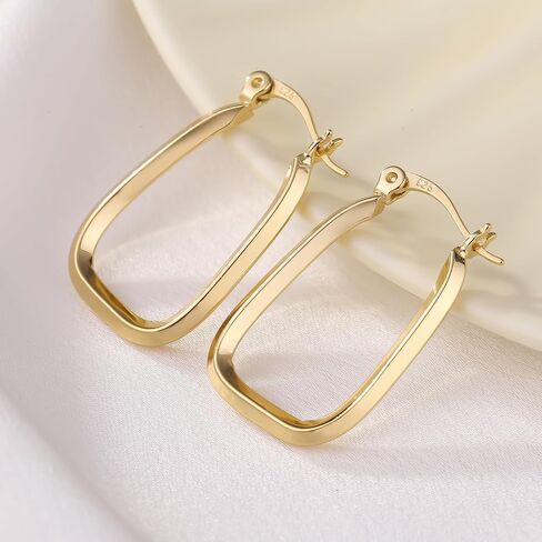 14k Gold Plated Hoop Earrings for Womens Hypoallergenic Big Gold Hoop Earrings in Kuwait