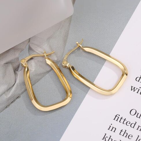 14k Gold Plated Hoop Earrings for Womens Hypoallergenic Big Gold Hoop Earrings in Kuwait