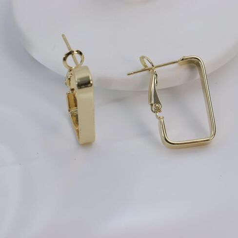 أقراط دائرية مطلية بالذهب عيار 14 قيراط للنساء أقراط دائرية كبيرة من الذهب لا تسبب الحساسية in Kuwait