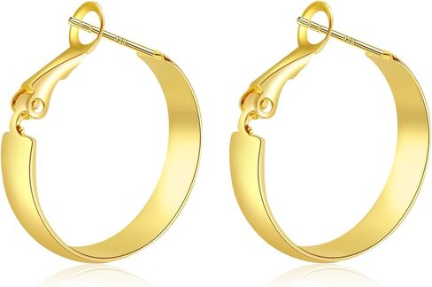 14k Gold Plated Hoop Earrings for Womens Hypoallergenic Big Gold Hoop Earrings in Saudi Arabia