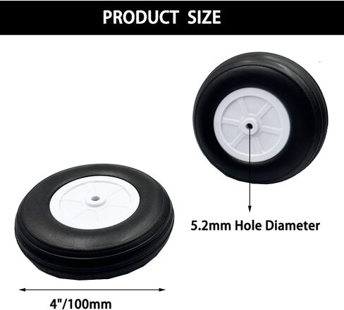 2pcs 4 بوصة RC Foam Foam Foam Light Fluge الإطارات مع محور بلاستيكي للاختراق طائرة هليكوبتر طائرة طائرة RC طراز DIY. in Kuwait