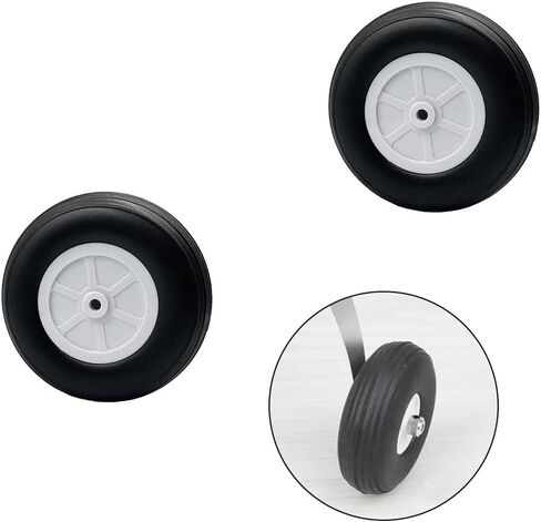 2pcs 4 بوصة RC Foam Foam Foam Light Fluge الإطارات مع محور بلاستيكي للاختراق طائرة هليكوبتر طائرة طائرة RC طراز DIY. in Kuwait