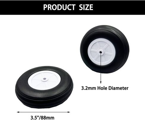 2pcs 4 بوصة RC Foam Foam Foam Light Fluge الإطارات مع محور بلاستيكي للاختراق طائرة هليكوبتر طائرة طائرة RC طراز DIY. in Kuwait
