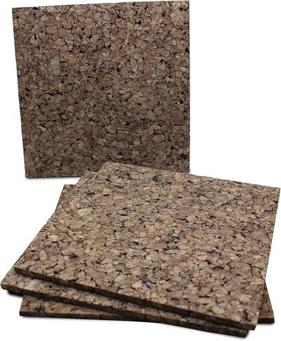 Flipside FLP12058 Dark Cork Tiles, 12" x 12", Pack of 4, Cork, Brown in Saudi Arabia