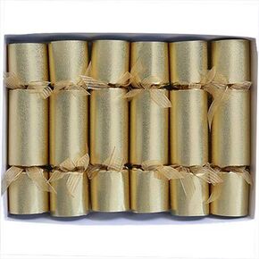 Olde English Crackers Gold Treat Party Favors, Set of Six Elegant Decorative Favors with Unique Mini Chocolate Bar Filling