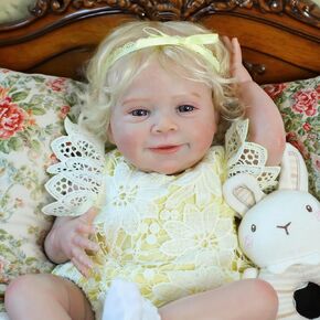 SCOM Reborn Realistic Baby DollsGirl，18 Inch Lifelike Realistic Dolls，Silicone Cute Soft Body Doll Real Life Doll Gift for Age 3+