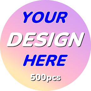 500PCS Custom Waterproof Vinyl Stickers - Personalized with Your Image, Photo, Text or Logo | Dishwasher Safe, Durable Decals for Business Logo