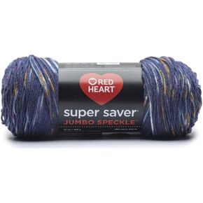 Red Heart Super Saver Jumbo Speckle Soft Navy Yarn - 1 Pack of 283g/10oz - Acrylic - 4 Medium (Worsted) - 482 Yards - Knitting/Crochet & Amigurumi