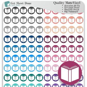 Book Icon Planner Sticker/110 DOT ICON VINYL (1/3 ")/Club Reading Me Time Care Home Homestral School الطالب/الإنتاجية الأساسية الحياة/Bullet Bujo Journal (ورقة واحدة ، متعددة) in Saudi Arabia
