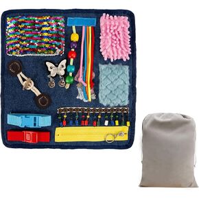 Fidget Blanket for Elderly, Dementia Fidget Blanket, Dementia Activities for Seniors, Sensory Blanket Memory Loss Fidget Products, Fidget Blanket for Dementia for Alzheimer Patients Anxiety Relief