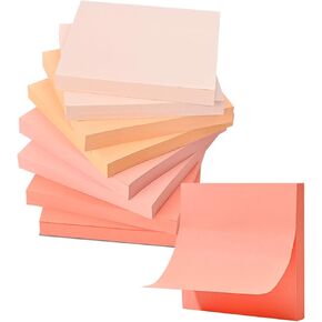 BAYTORY 640 Sheets Colored Sticky Notes, Gradient Memo Pads, Aesthetic Self-Stick Note, Self-Adhesive Sticky Note Easy to Post for Home Office School Supplies (Purple)