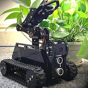 DIY Robot Model Kit for Raspberry Pi 4/3 Model B+/B WiFi Wireless Smart Robot Car Kit with 4-DOF Robotic Arm/OpenCV Target Tracking/Video Transmission Rasptank Robotic Kit with PDF
