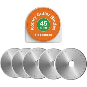 45mm Rotary Cutter Blades 5 Pack SKS-7 Steel, Sharp Durable Replacement Blades for Quilting, Sewing, Fabric Cutting, Fits Olfa, Fiskars