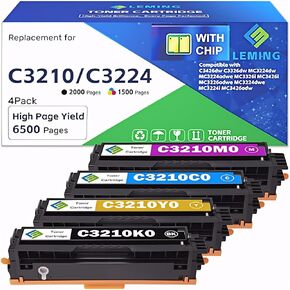 MC3224 MC3326 Toner Cartridges 4 Pack (with Chip) C3210K0 C3210C0 C3210M0 C3210Y0 Toner Cartridge Compatible with C3224dw MC3224i MC3224dwe MC3224adwe C3326dw MC3326i MC3326dwe C3426dw MC3426i Printer