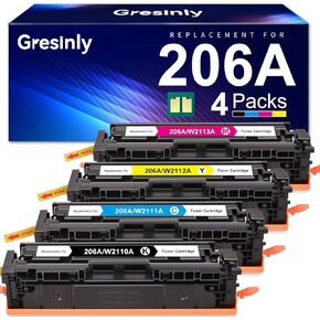 206A Toner Cartridges Set 4-Pack Compatible Replacement for HP 206A 206X for Color Laserjet Pro MFP M283fdw M283cdw M283fdn M255dw M255nw Printer W2110A Ink 206A 206X