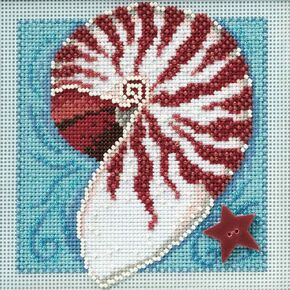 Nautilus Shell Beaded Counted Cross Stitch Kit Mill Hill 2010 Buttons & Beads Spring MH140105