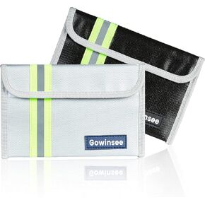Fireproof Bag 2PACK 8"x 5", Small Fireproof Money Bag, Cash Protecting Bag - Silicone Coating Fire & Water Resistant Safe Bag for Valuables