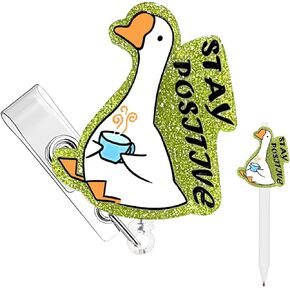 Hope&Luck Retractable Badge Reel, Funny Retractable Nurse Badge Holder with Alligator Clip Cute Badge Reels for Student Nursing Nurses Teacher Office
