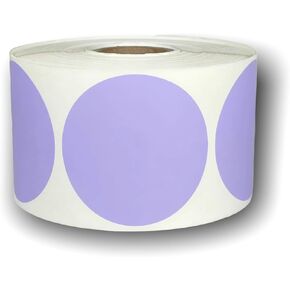 Lavender 2.5 inch (2 1/2") Round Direct Thermal Multi-Purpose Labels | Compatible with Zebra, Rollo, & Munbyn Printers | 1" Core | Self-Adhesive | 1 Roll 500 Labels