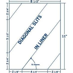 DLU85-11-1M, Full Sheet Diagonal Slits 8 1/2'' X 11'' Laser "K for All Laser & Inkjet Printers, (250 Sheets), 250 Labels per Carton