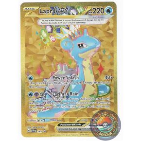 Pokemon - Lapras ex SVP 164 - Gold Full Art - Terapagos Ultra Premium Collection Promo Card – Exclusive