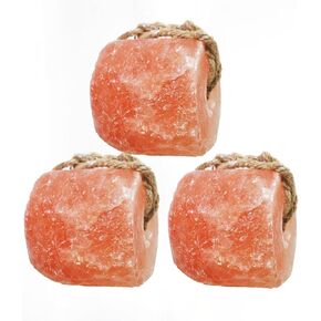 kathson Hanging Salt Lick for Horses Pack of 3,Himalayan Salt Blocks for Horse Natural Organic Mineral Salt Block Licking Salt Licks for Horses Cattle Deer Goats Cows and Other Livestock(10.55-12 LBS)