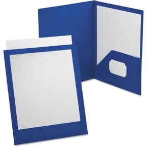 Oxford ViewFolio Twin Pocket Folder, Letter Size, Blue (57441)-25 Pack