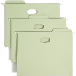 Smead FasTab Hanging Pocket with TUFF Construction and Full-Height Gusset, 5-1/4" Expansion, 1/3-Cut Built-in Tab, Letter Size, Moss, 9 per Box (64224)