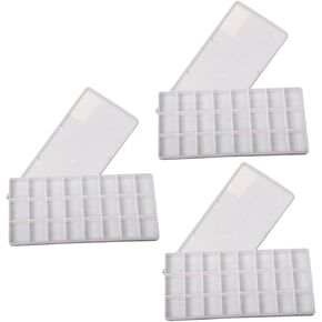 Angoily 3Pcs Watercolor Pigment Storage Box Art Drawing Mixing Plate Easy to Clean Color Fixing Tray for Artists Students and Durable and Lightweight Design