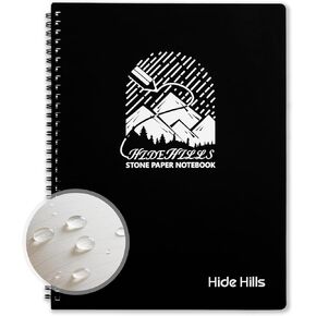 8.5x11 Inch Waterproof Notebook, Write in the Rain Notebook - Reusable Waterproof Spiral Notepad for Study Notes, Outdoor Hiking, Travel Logs, and Lab Data Logging, Spiral Bound Stone Paper
